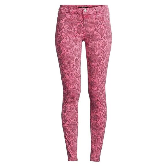 NWT J Brand neon pink snakeskin mid-rise skinny ankle jeans, 26 - Picture 12 of 14